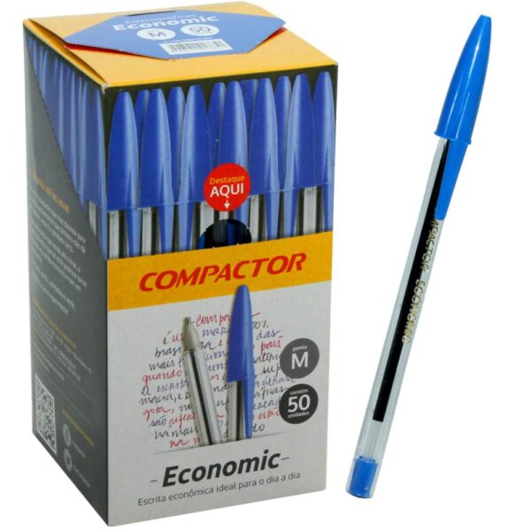 Caneta compactor Azul  Cx C/50 Unid.