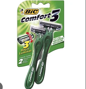 Ap.Barb.BIC Confort  3 Verde  ''Cartela c/ 12''